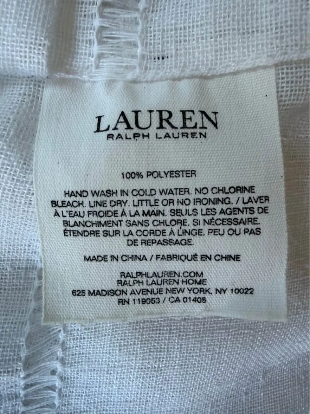 2 Ralph Lauren 54W x 96L White Textured Sheer Drapes